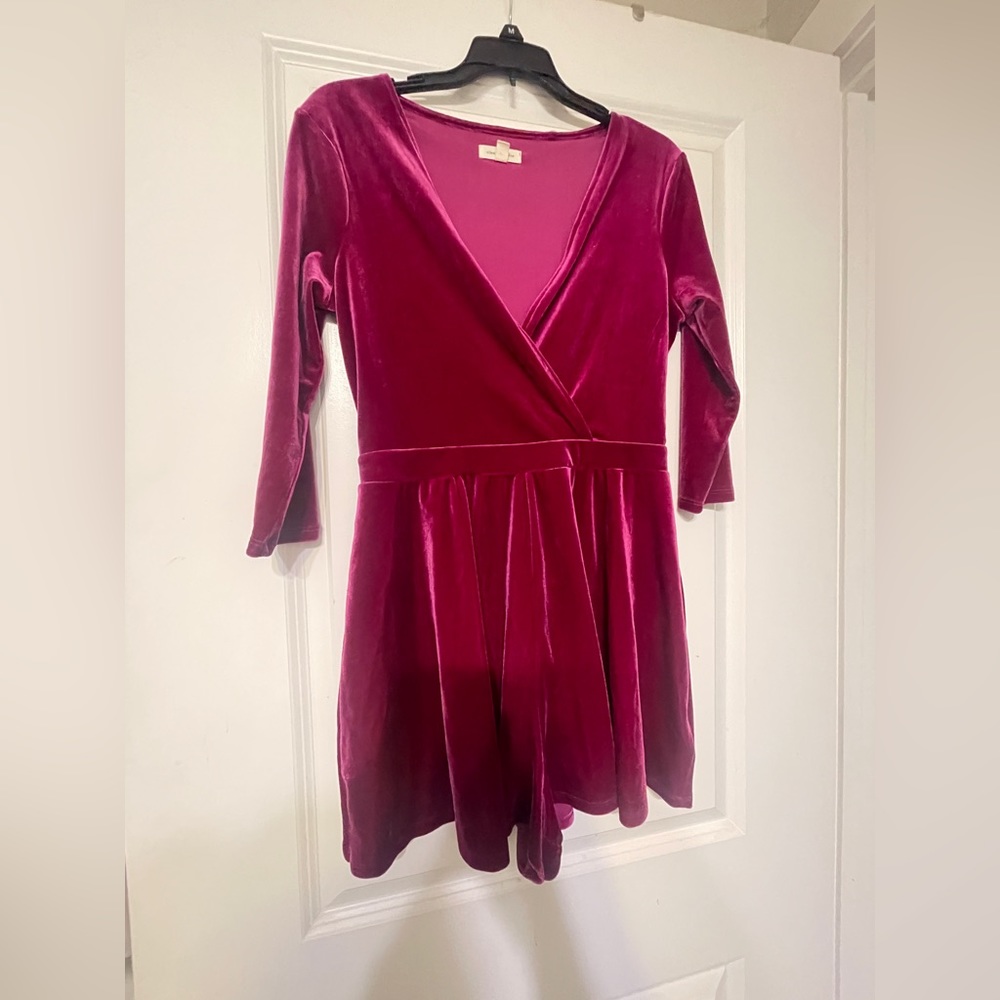 Cute little holiday romper. Velvet.